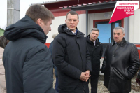 Михаил Дегтярев проверил ход строительства ФАПа из модульных конструкций в Пушкино
